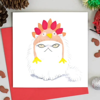 Cats in Christmas Hats 6 Assorted Christmas Cards Cello Pack