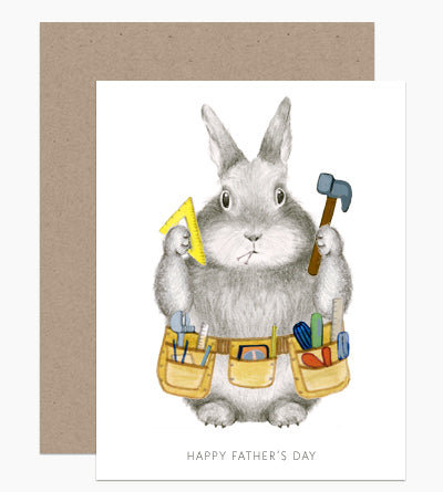 Dad Bunny Tool Belt Happy Father's Day Card