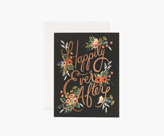 Eternal Happily Every After Black Background Card