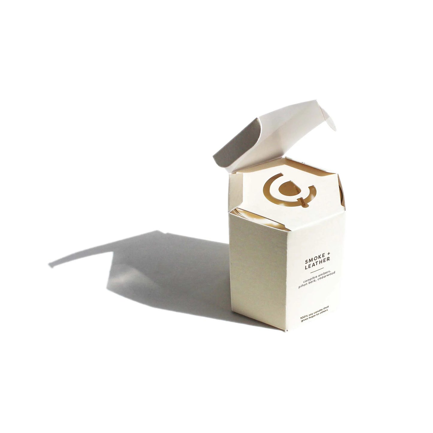 Glass Tumbler Soy Candle Smoke + Leather