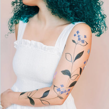 Flowering Vine Temporary Tattoo Sleeve Kit