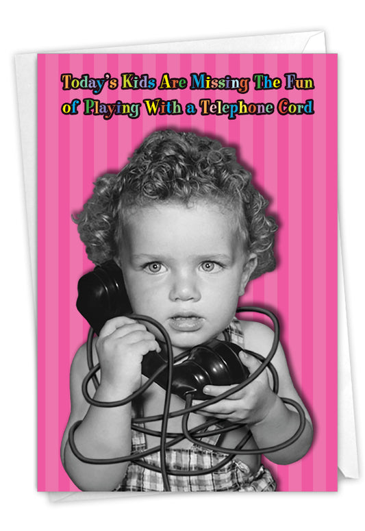 Telephone Cord Birthday Card